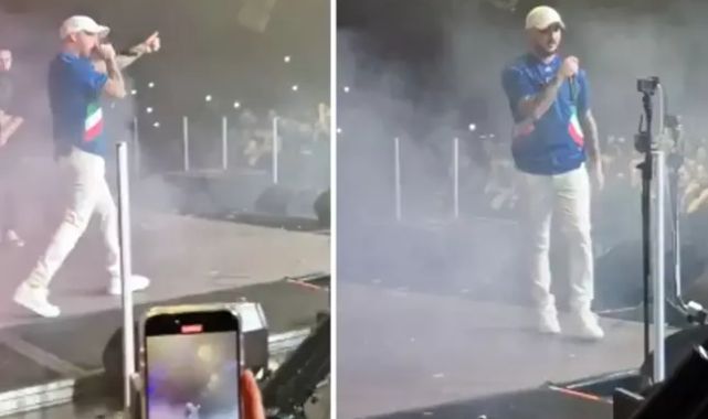 Ünlü rapçi sahneye "Ali Koç istifa" diye girdi