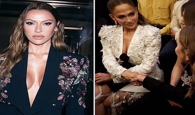 Ön sırada yan yana geldiler: Hadise ve Jennifer Lopez'den Paris'te dikkat çeken buluşma